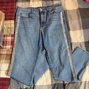 Guess Blue Jeans with Silver Side Stripes